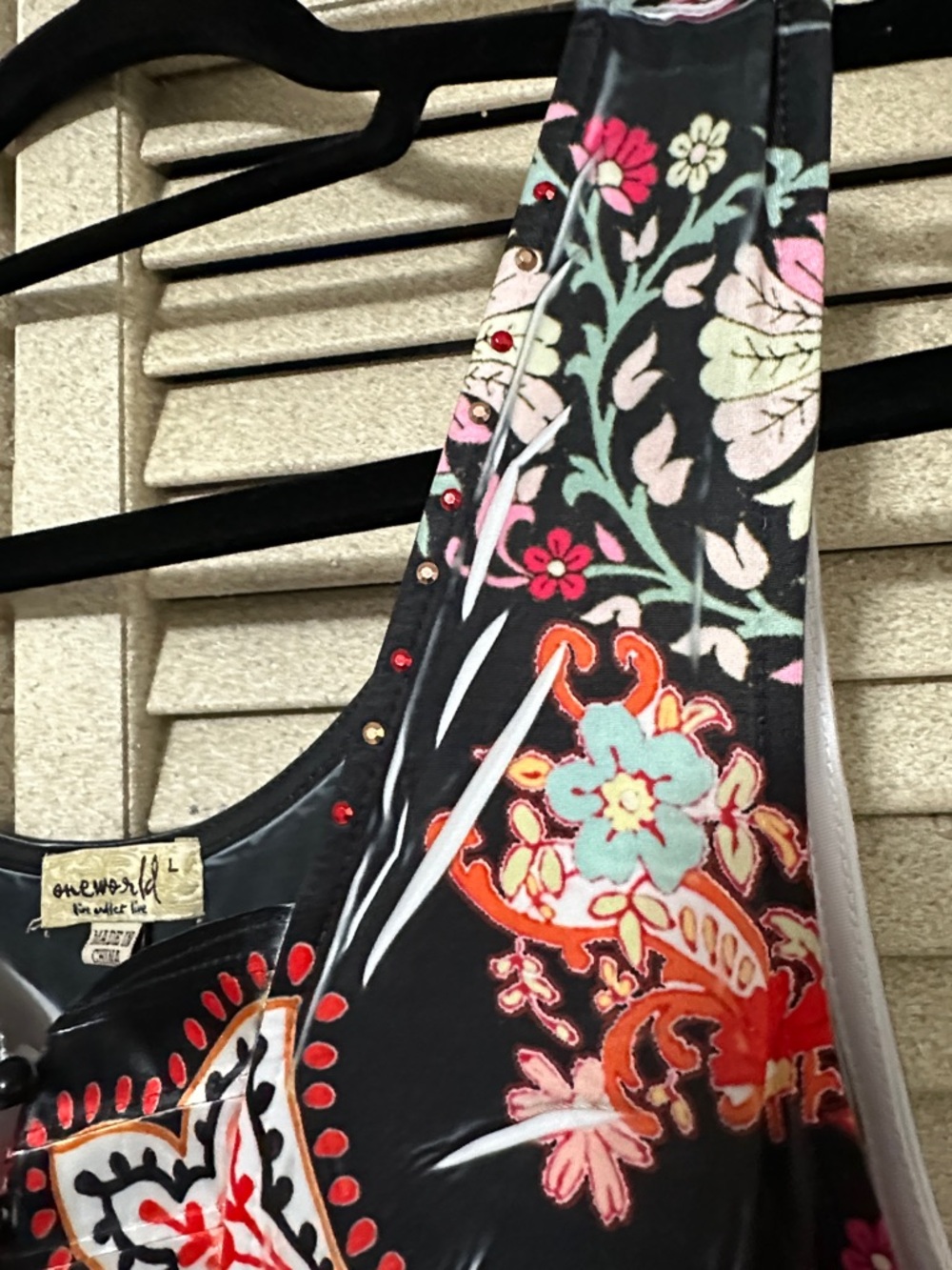 ONE WORLD Multicolor Paisley Maxi Dress with Scoop Neck - Picture 5 of 7